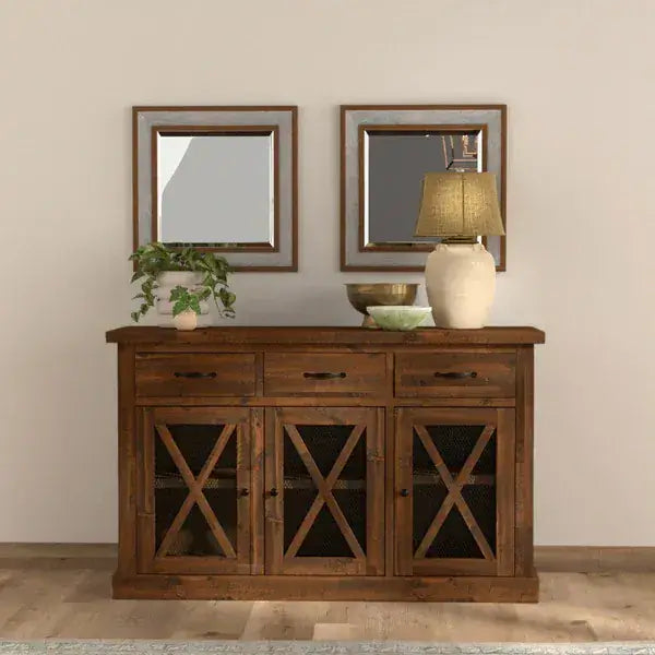 Alpine Furniture Newberry Medium Brown Wood Sideboard 4068-06