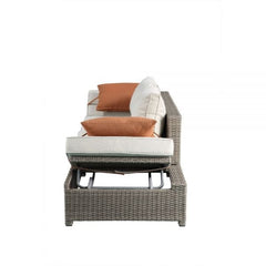 ACME Salena Beige & Gray Wicker Patio Sofa & Ottoman w/2 Pillows 45015