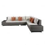 ACME Salena Beige & Gray Wicker Patio Sectional & Cocktail Table 45020