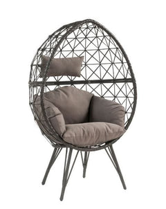 ACME Aeven Light Gray & Black Wicker Patio Lounge Chair 45111