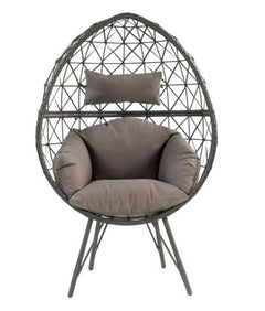 ACME Aeven Light Gray & Black Wicker Patio Lounge Chair 45111