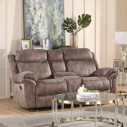 ACME Zubaida Two Tone Motion Glider Loveseat w/USB Port & Console 55021