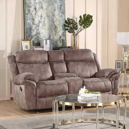 ACME Zubaida Two Tone Motion Glider Loveseat w/USB Port & Console 55021