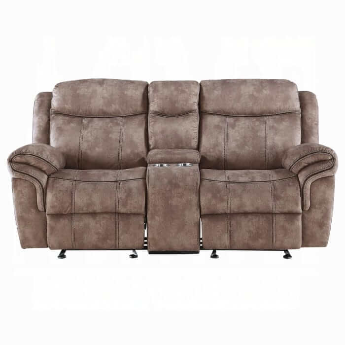 ACME Zubaida Two Tone Motion Glider Loveseat w/USB Port & Console 55021