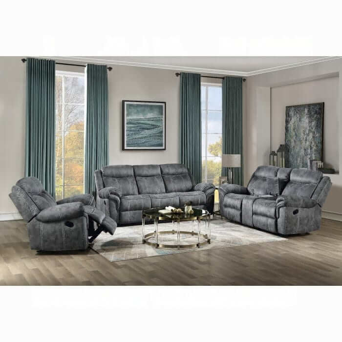 ACME Zubaida Two Tone Gray Velvet Motion Sofa w/USB Port 55025
