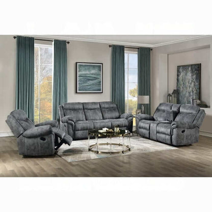 ACME Zubaida Two Tone Gray Velvet Motion Sofa w/USB Port 55025