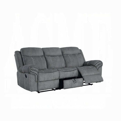 ACME Zubaida Two Tone Gray Velvet Motion Sofa w/USB Port 55025