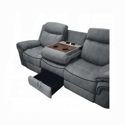 ACME Zubaida Two Tone Gray Velvet Motion Sofa w/USB Port 55025