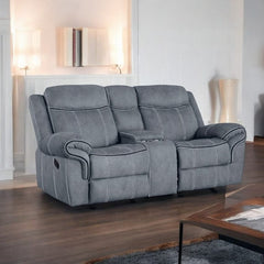 ACME Zubaida Two Tone Gray Velvet Motion Loveseat w/USB Port 55026