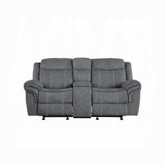 ACME Zubaida Two Tone Gray Velvet Motion Loveseat w/USB Port 55026