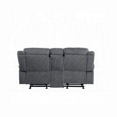 ACME Zubaida Two Tone Gray Velvet Motion Loveseat w/USB Port 55026