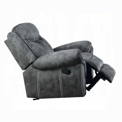 ACME Zubaida Two Tone Gray Velvet Glider Recliner 55027