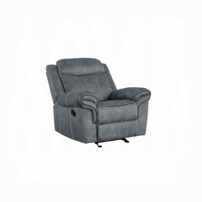 ACME Zubaida Two Tone Gray Velvet Glider Recliner 55027