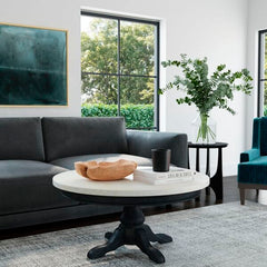 Butler Specialty Danielle Black Marble Round Coffee Table 5516432