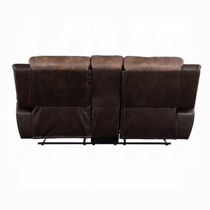 ACME Jaylen Toffee & Espresso Motion Loveseat w/Console 55426