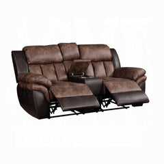 ACME Jaylen Toffee & Espresso Motion Loveseat w/Console 55426