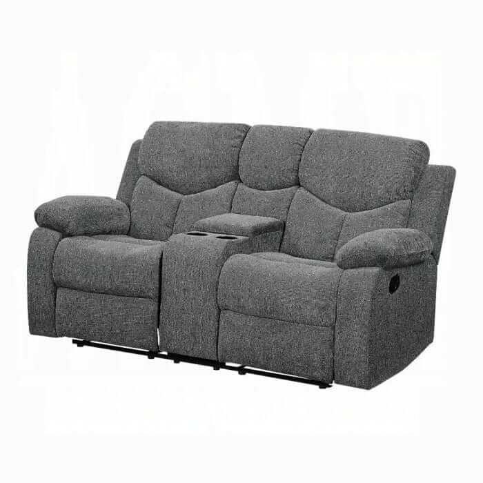 ACME Kalen Gray Chenille Motion Loveseat w/Console 55441