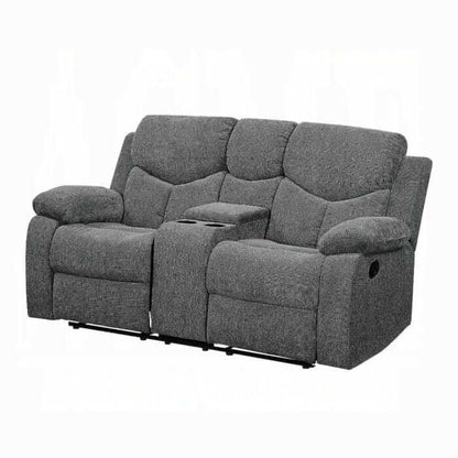 ACME Kalen Gray Chenille Motion Loveseat w/Console 55441