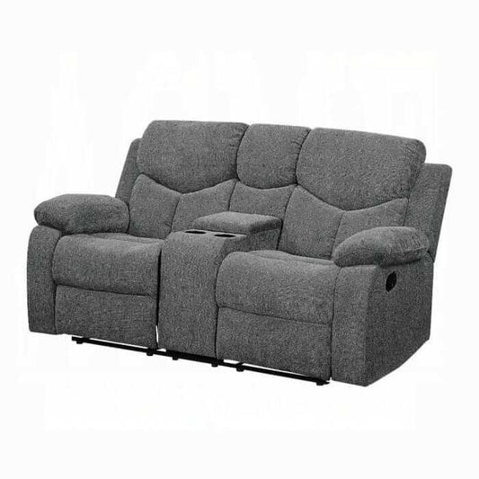 ACME Kalen Gray Chenille Motion Loveseat w/Console 55441