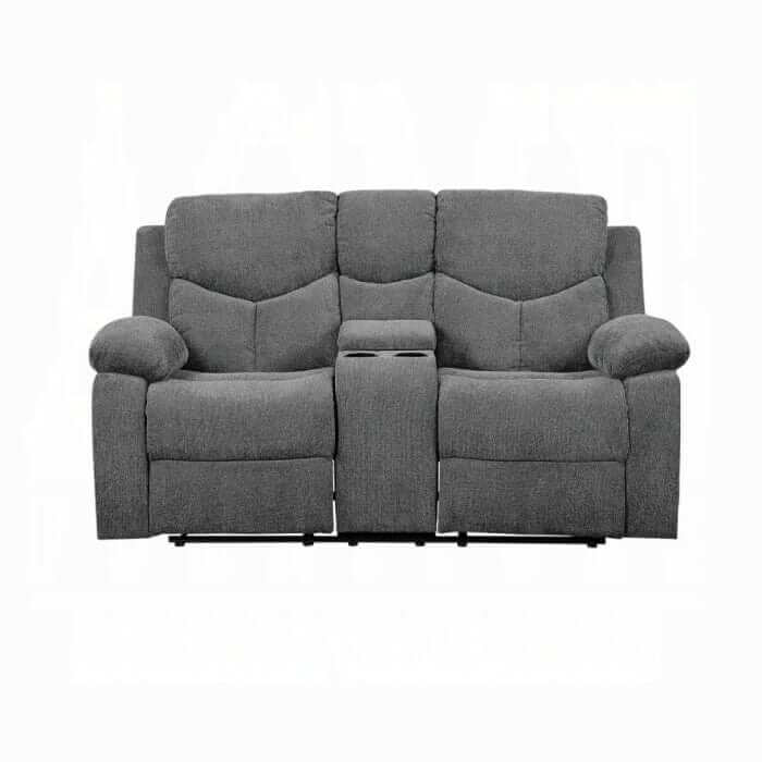 ACME Kalen Gray Chenille Motion Loveseat w/Console 55441