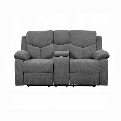 ACME Kalen Gray Chenille Motion Loveseat w/Console 55441