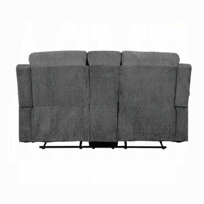 ACME Kalen Gray Chenille Motion Loveseat w/Console 55441