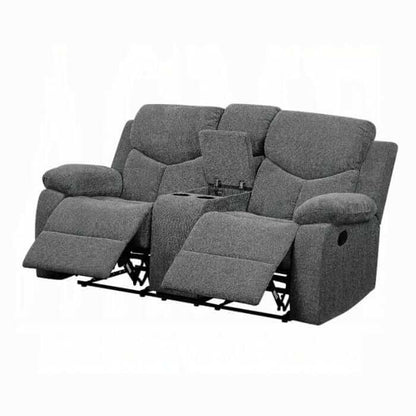 ACME Kalen Gray Chenille Motion Loveseat w/Console 55441