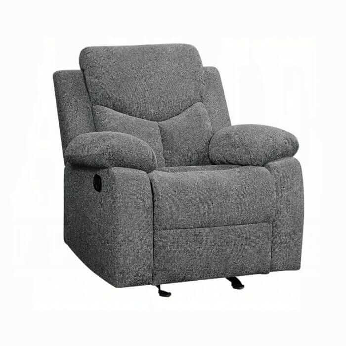 ACME Kalen Gray Chenille Motion Glider Recliner 55442