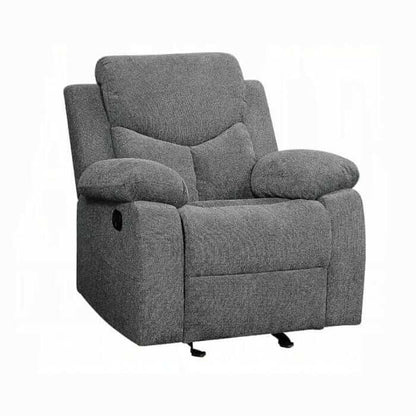 ACME Kalen Gray Chenille Motion Glider Recliner 55442