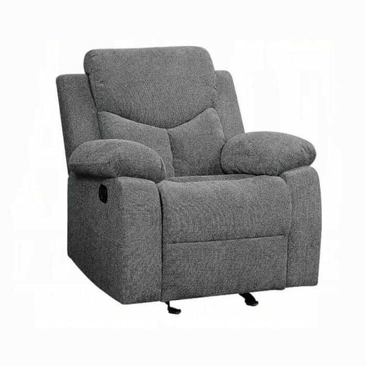 ACME Kalen Gray Chenille Motion Glider Recliner 55442