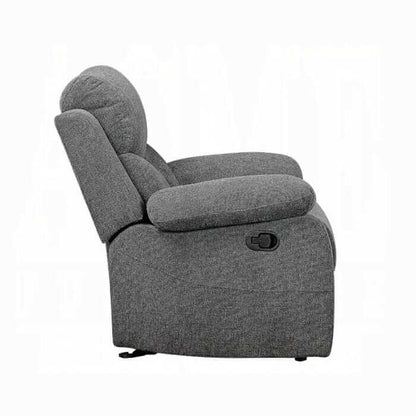 ACME Kalen Gray Chenille Motion Glider Recliner 55442