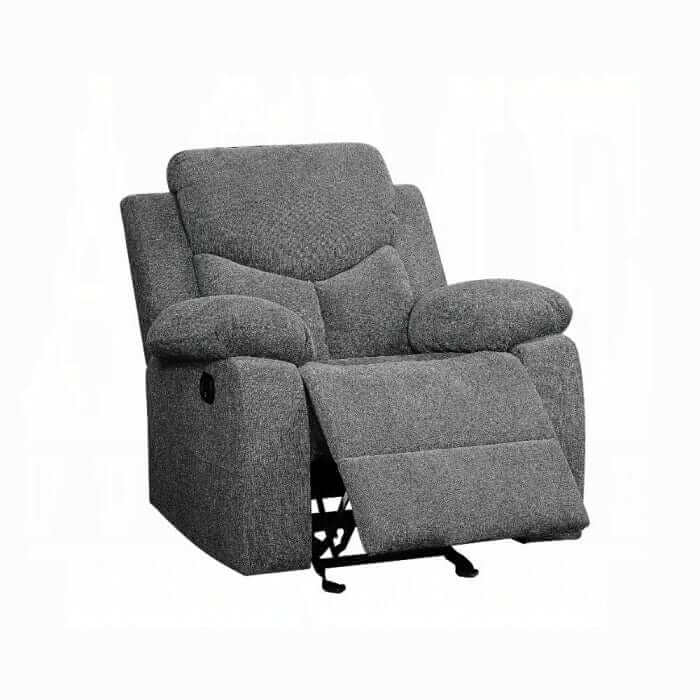 ACME Kalen Gray Chenille Motion Glider Recliner 55442