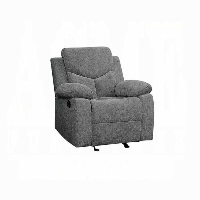 ACME Kalen Gray Chenille Motion Glider Recliner 55442