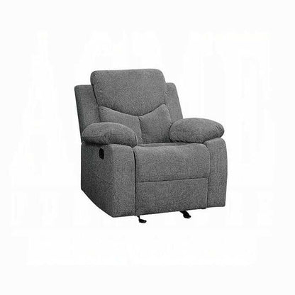 ACME Kalen Gray Chenille Motion Glider Recliner 55442