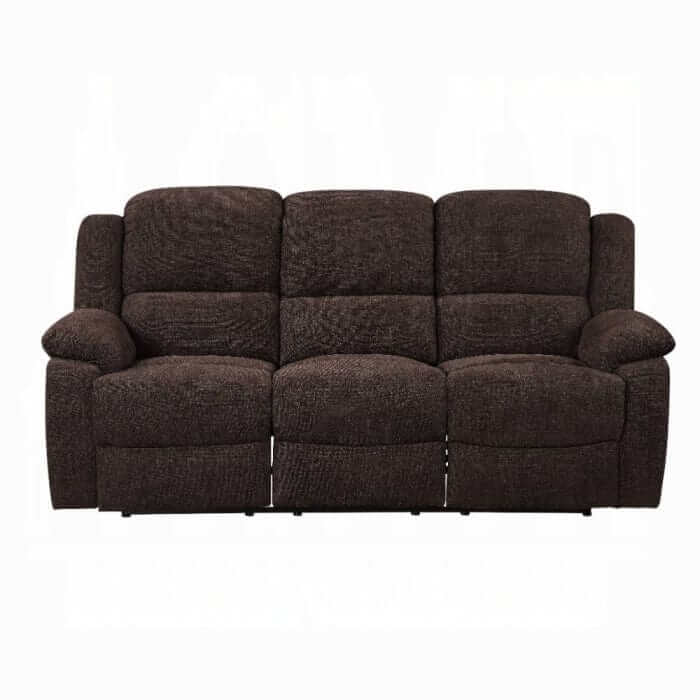 ACME Madden Brown Chenille Motion Sofa w/Drop Down Table 55445