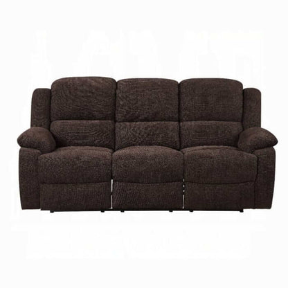 ACME Madden Brown Chenille Motion Sofa w/Drop Down Table 55445