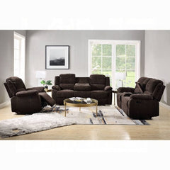 ACME Madden Brown Chenille Motion Loveseat w/Console 55446