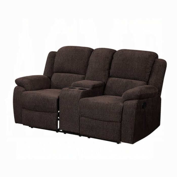 ACME Madden Brown Chenille Motion Loveseat w/Console 55446