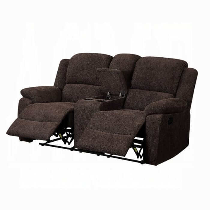 ACME Madden Brown Chenille Motion Loveseat w/Console 55446