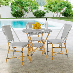 Butler Specialty Black and White Tobias Outdoor Rattan Bistro Table 5646434