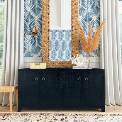Butler Specialty Bar Harbor Navy Blue Raffia 4 Door 70" Sideboard 5668410