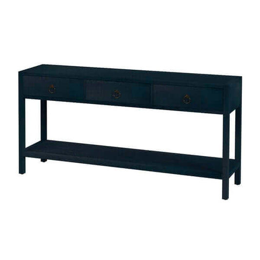 Butler Specialty Lark Navy Blue Rec Wood 3 Drawer Console Table 5701291