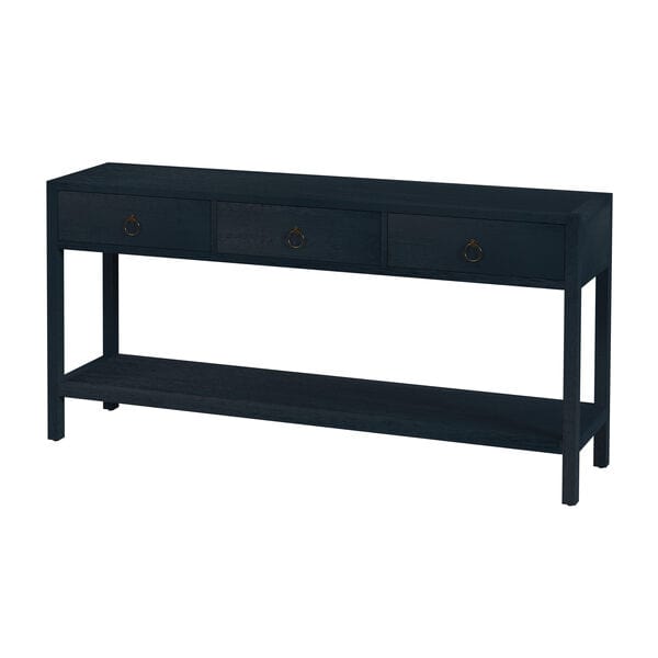 Butler Specialty Lark Navy Blue Rec Wood 3 Drawer Console Table 5701291