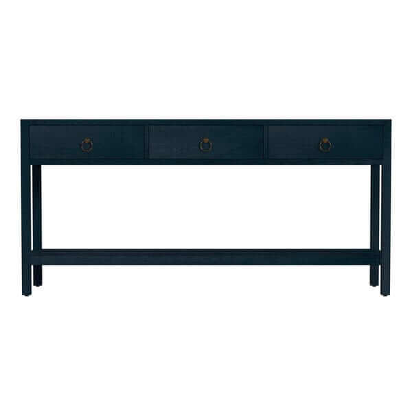Butler Specialty Lark Navy Blue Rec Wood 3 Drawer Console Table 5701291
