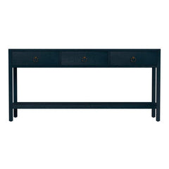 Butler Specialty Lark Navy Blue Rec Wood 3 Drawer Console Table 5701291