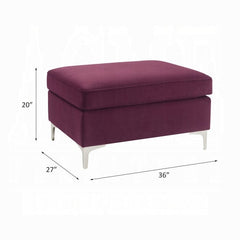 ACME Jaszira Burgundy Velvet Modular Ottoman 57335