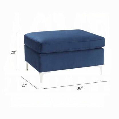 ACME Jaszira Blue Velvet Modular Ottoman 57345