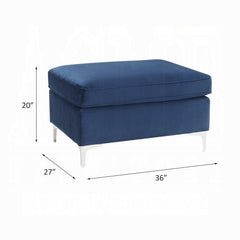 ACME Jaszira Blue Velvet Modular Ottoman 57345