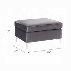 ACME Jaszira Gray Velvet Modular Ottoman 57375