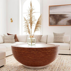 Butler Specialty Brown Harding Rattan Drum Coffee Table 5774070
